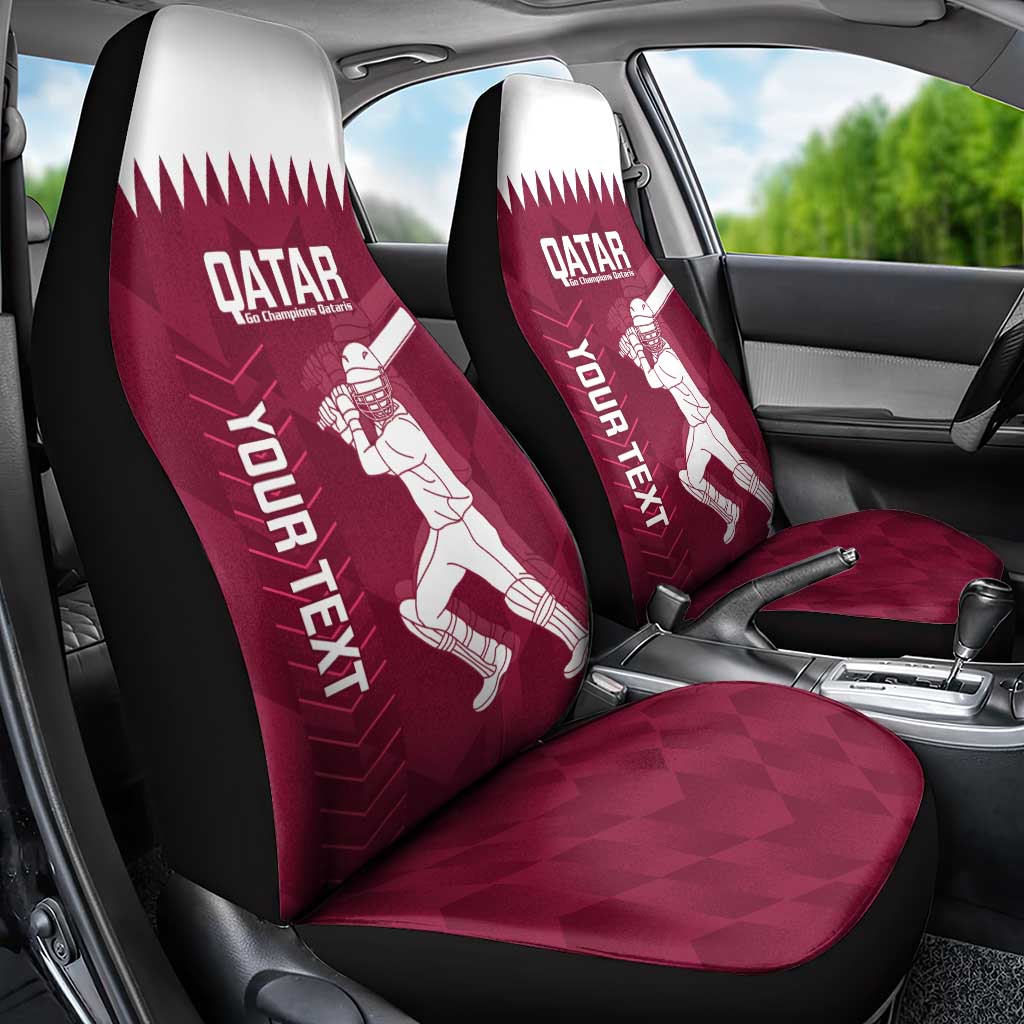 Custom Qatar Cricket Car Seat Cover Go Champions Qataris Flag Style - Wonder Print Shop