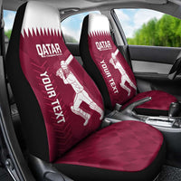 Custom Qatar Cricket Car Seat Cover Go Champions Qataris Flag Style - Wonder Print Shop