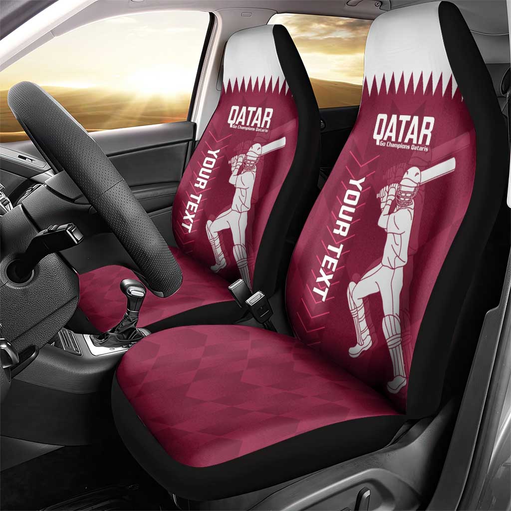 Custom Qatar Cricket Car Seat Cover Go Champions Qataris Flag Style - Wonder Print Shop