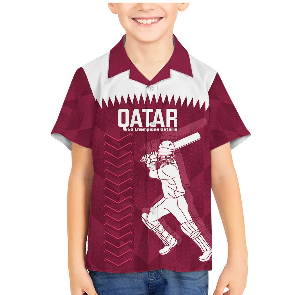 Custom Qatar Cricket Family Matching Mermaid Dress and Hawaiian Shirt Go Champions Qataris Flag Style - Wonder Print Shop