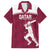 Custom Qatar Cricket Family Matching Off The Shoulder Long Sleeve Dress and Hawaiian Shirt Go Champions Qataris Flag Style - Wonder Print Shop
