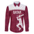 Custom Qatar Cricket Family Matching Off The Shoulder Long Sleeve Dress and Hawaiian Shirt Go Champions Qataris Flag Style - Wonder Print Shop