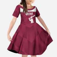 Custom Qatar Cricket Family Matching Off Shoulder Maxi Dress and Hawaiian Shirt Go Champions Qataris Flag Style - Wonder Print Shop