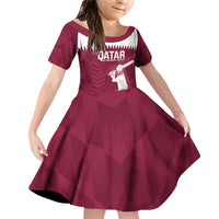 Custom Qatar Cricket Family Matching Off Shoulder Short Dress and Hawaiian Shirt Go Champions Qataris Flag Style - Wonder Print Shop
