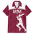 Custom Qatar Cricket Family Matching Off Shoulder Short Dress and Hawaiian Shirt Go Champions Qataris Flag Style - Wonder Print Shop