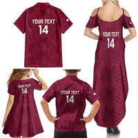 Custom Qatar Cricket Family Matching Summer Maxi Dress and Hawaiian Shirt Go Champions Qataris Flag Style - Wonder Print Shop