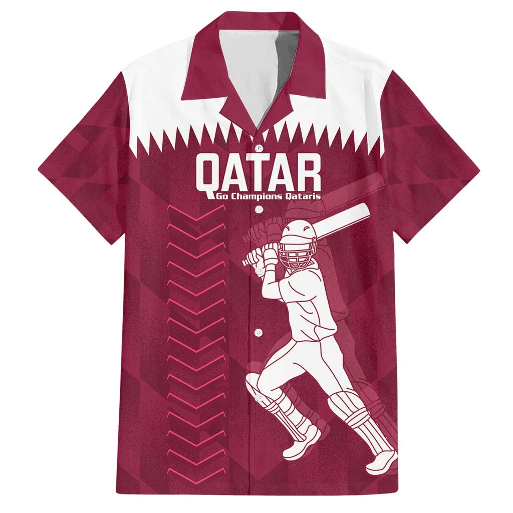 Custom Qatar Cricket Hawaiian Shirt Go Champions Qataris Flag Style - Wonder Print Shop