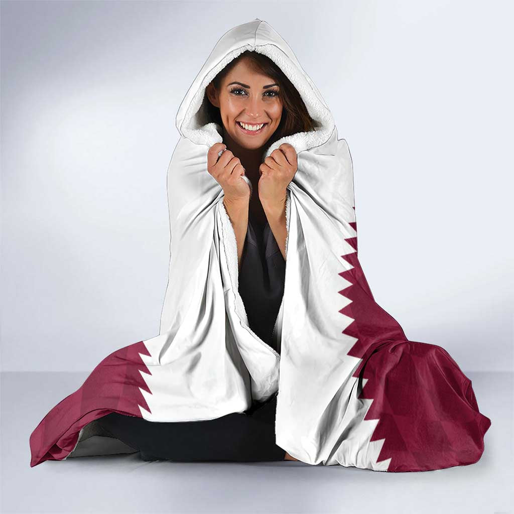 Custom Qatar Cricket Hooded Blanket Go Champions Qataris Flag Style