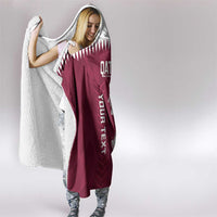 Custom Qatar Cricket Hooded Blanket Go Champions Qataris Flag Style