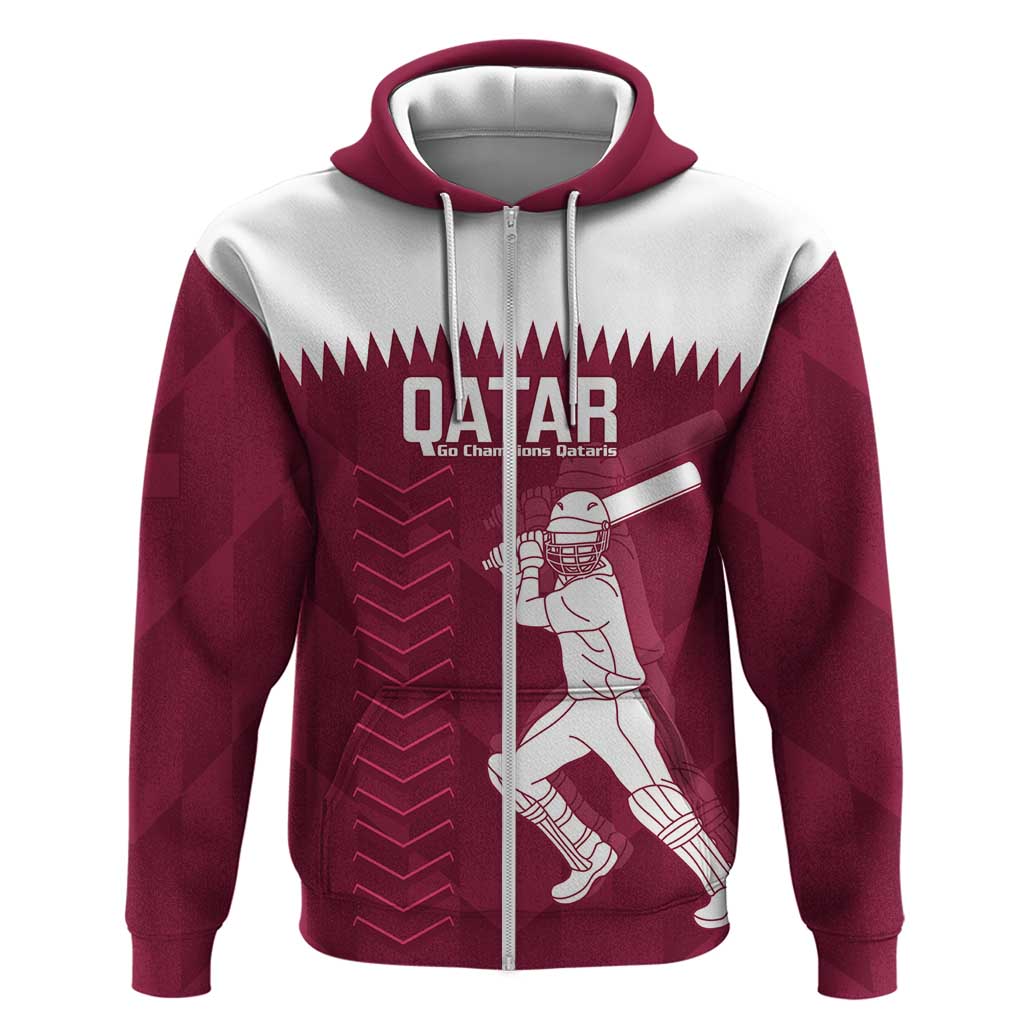 Custom Qatar Cricket Hoodie Go Champions Qataris Flag Style - Wonder Print Shop