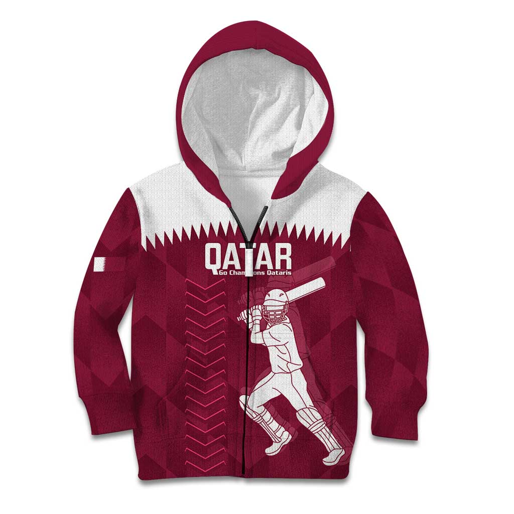 Custom Qatar Cricket Kid Hoodie Go Champions Qataris Flag Style - Wonder Print Shop