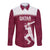 Custom Qatar Cricket Long Sleeve Button Shirt Go Champions Qataris Flag Style - Wonder Print Shop