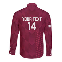 Custom Qatar Cricket Long Sleeve Button Shirt Go Champions Qataris Flag Style - Wonder Print Shop