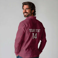 Custom Qatar Cricket Long Sleeve Polo Shirt Go Champions Qataris Flag Style - Wonder Print Shop