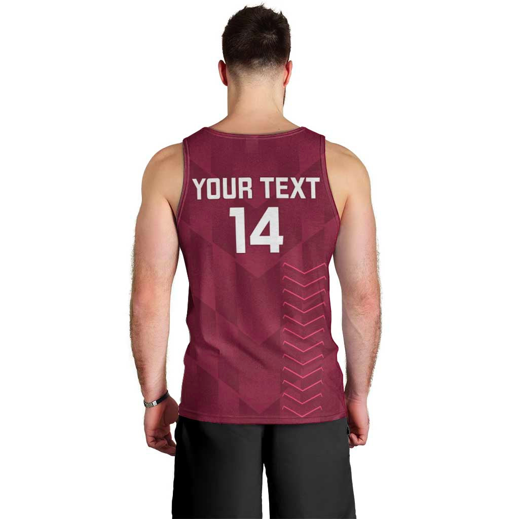 Custom Qatar Cricket Men Tank Top Go Champions Qataris Flag Style - Wonder Print Shop