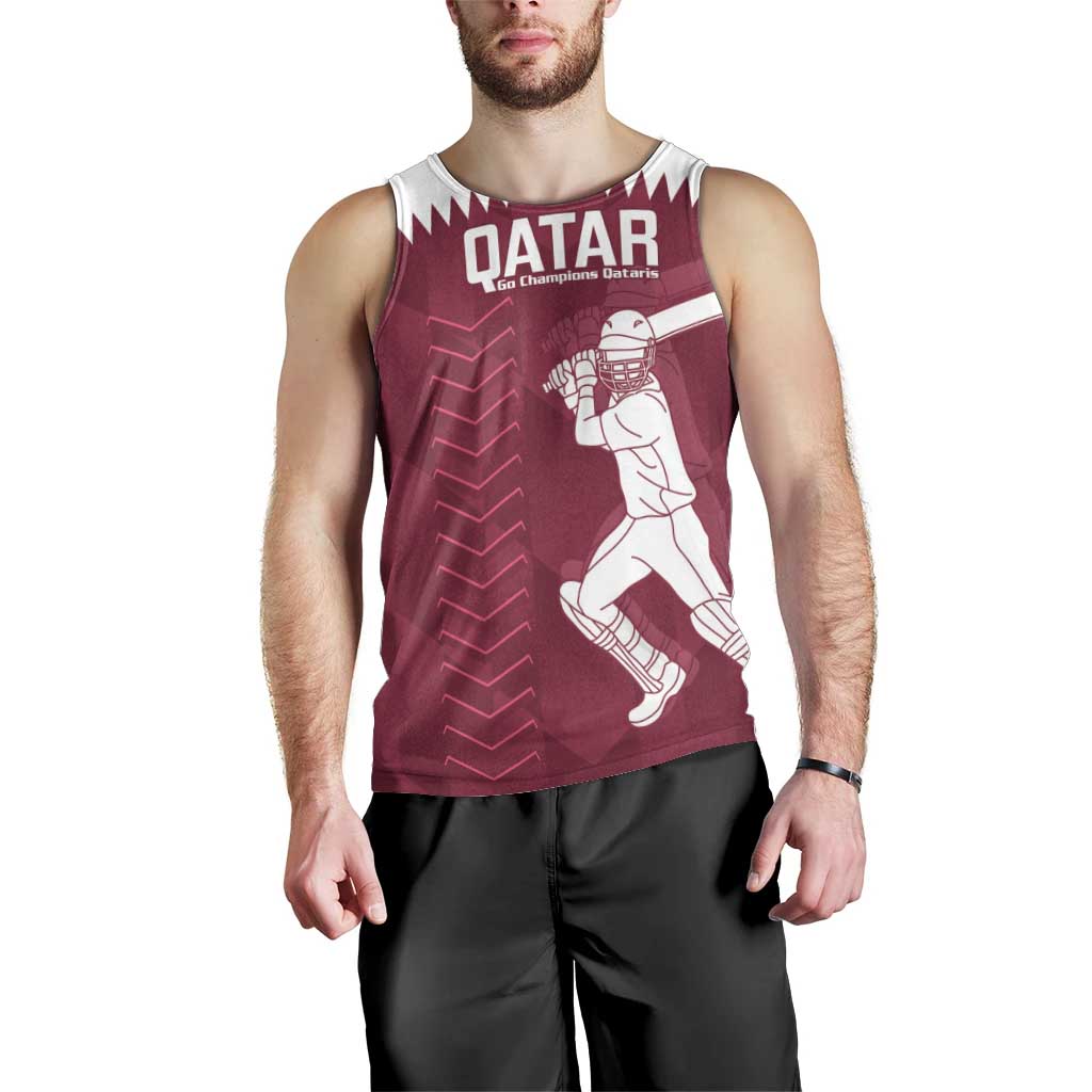 Custom Qatar Cricket Men Tank Top Go Champions Qataris Flag Style - Wonder Print Shop