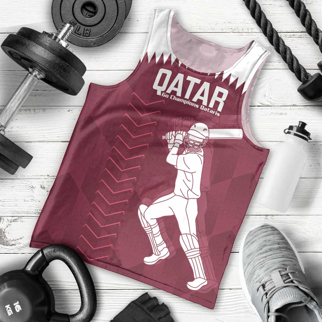 Custom Qatar Cricket Men Tank Top Go Champions Qataris Flag Style - Wonder Print Shop
