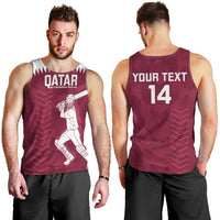Custom Qatar Cricket Men Tank Top Go Champions Qataris Flag Style - Wonder Print Shop