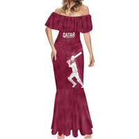 Custom Qatar Cricket Mermaid Dress Go Champions Qataris Flag Style - Wonder Print Shop