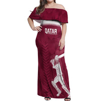 Custom Qatar Cricket Off Shoulder Maxi Dress Go Champions Qataris Flag Style - Wonder Print Shop
