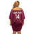 Custom Qatar Cricket Off Shoulder Short Dress Go Champions Qataris Flag Style - Wonder Print Shop