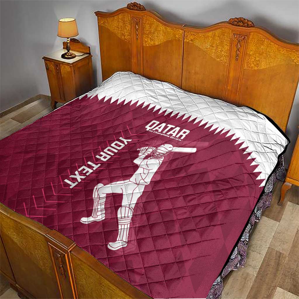 Custom Qatar Cricket Quilt Go Champions Qataris Flag Style - Wonder Print Shop