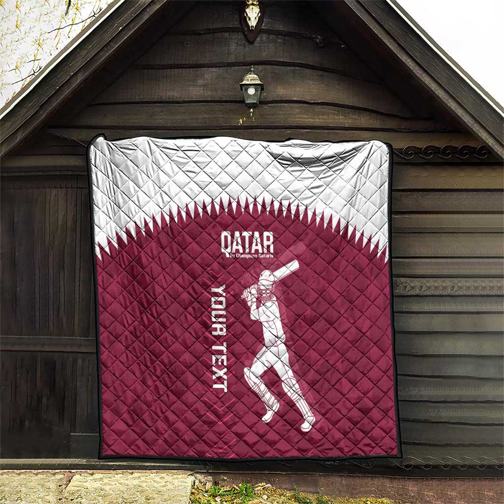 Custom Qatar Cricket Quilt Go Champions Qataris Flag Style - Wonder Print Shop
