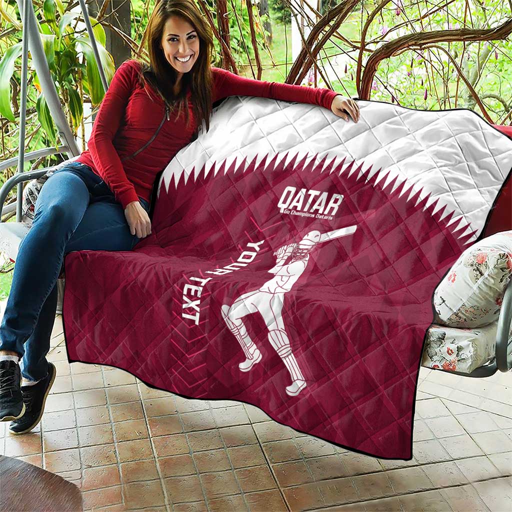 Custom Qatar Cricket Quilt Go Champions Qataris Flag Style - Wonder Print Shop