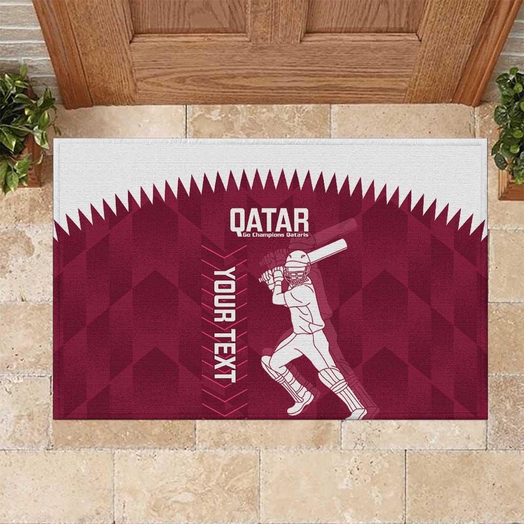 Custom Qatar Cricket Rubber Doormat Go Champions Qataris Flag Style - Wonder Print Shop