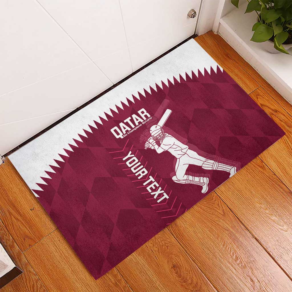 Custom Qatar Cricket Rubber Doormat Go Champions Qataris Flag Style - Wonder Print Shop