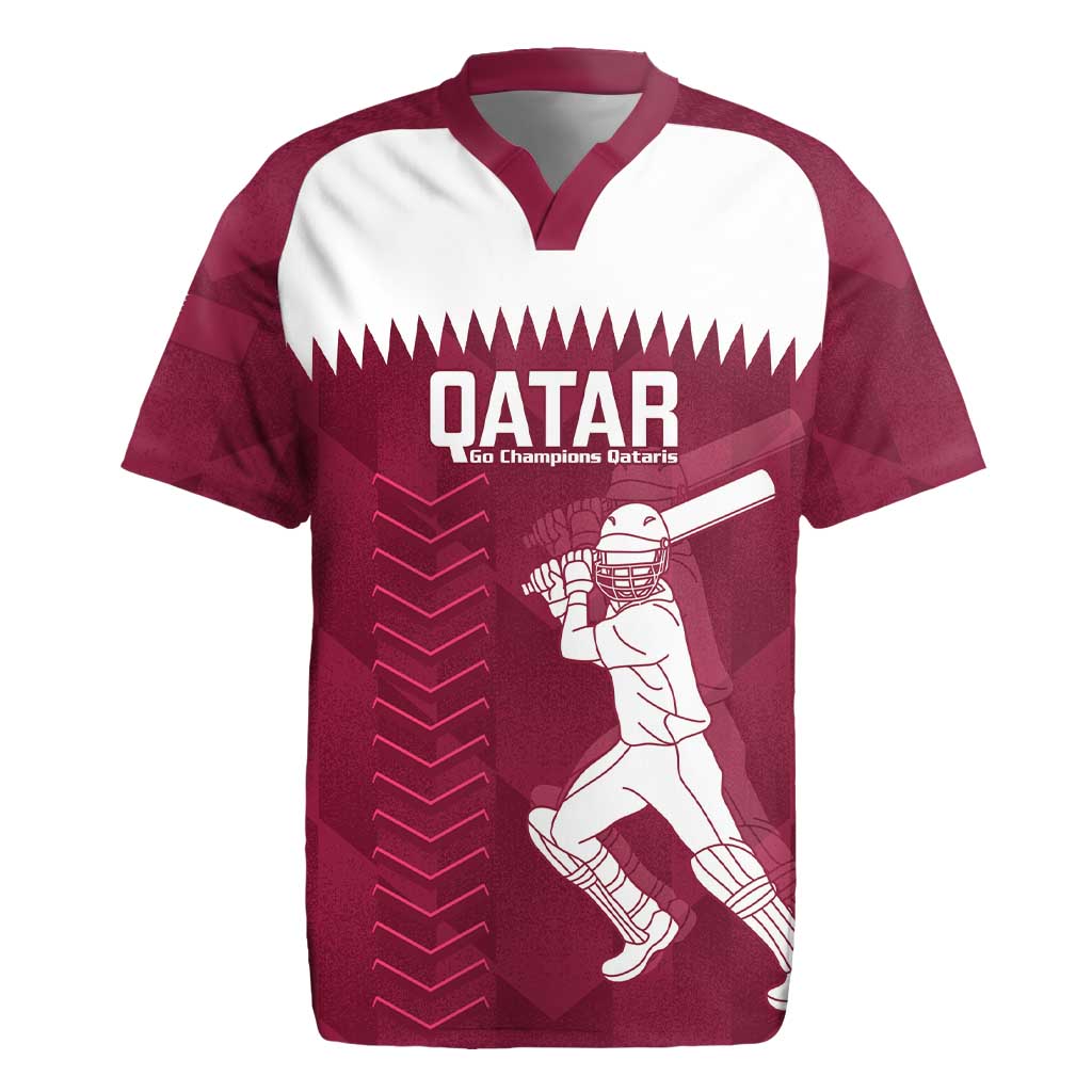 Custom Qatar Cricket Rugby Jersey Go Champions Qataris Flag Style - Wonder Print Shop