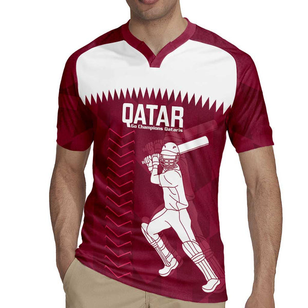 Custom Qatar Cricket Rugby Jersey Go Champions Qataris Flag Style ...