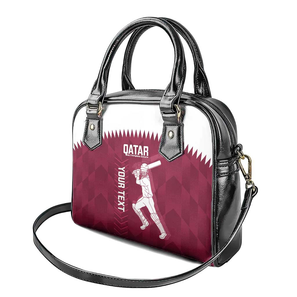 Custom Qatar Cricket Shoulder Handbag Go Champions Qataris Flag Style