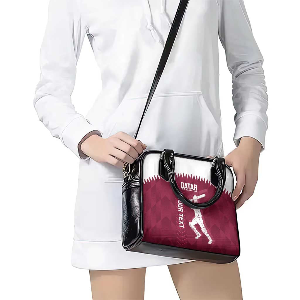 Custom Qatar Cricket Shoulder Handbag Go Champions Qataris Flag Style