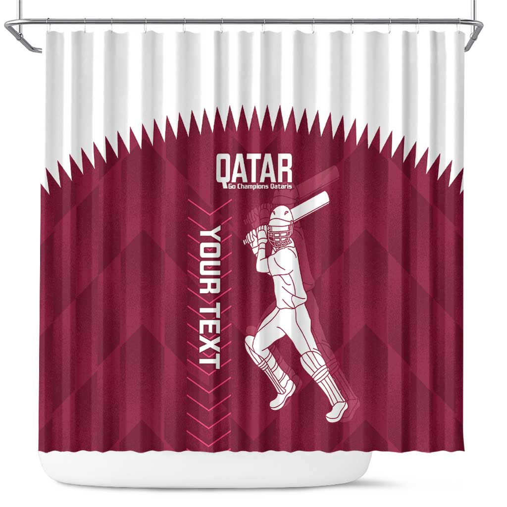 Custom Qatar Cricket Shower Curtain Go Champions Qataris Flag Style