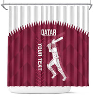 Custom Qatar Cricket Shower Curtain Go Champions Qataris Flag Style