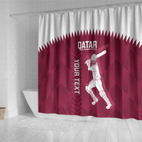 Custom Qatar Cricket Shower Curtain Go Champions Qataris Flag Style