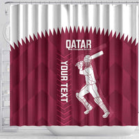 Custom Qatar Cricket Shower Curtain Go Champions Qataris Flag Style