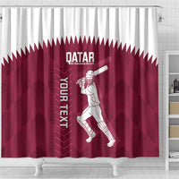 Custom Qatar Cricket Shower Curtain Go Champions Qataris Flag Style
