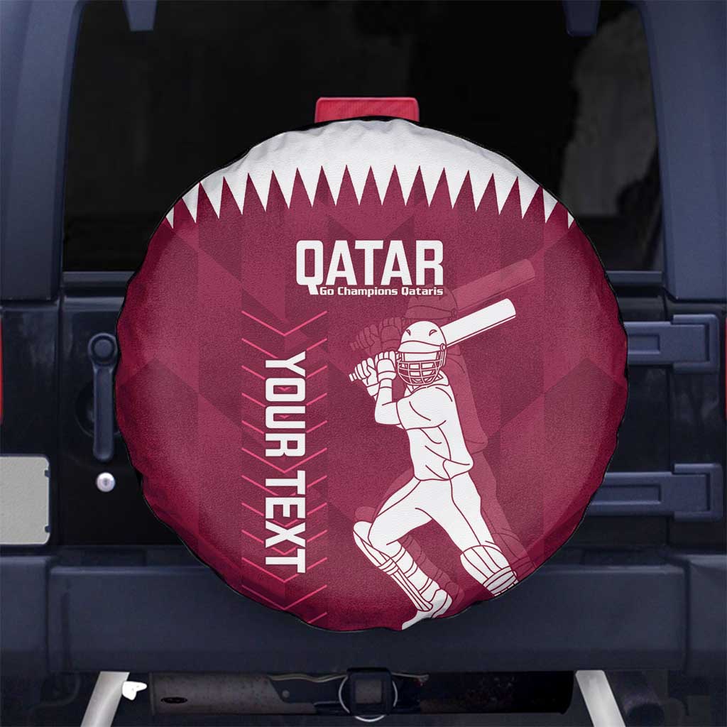 Custom Qatar Cricket Spare Tire Cover Go Champions Qataris Flag Style - Wonder Print Shop