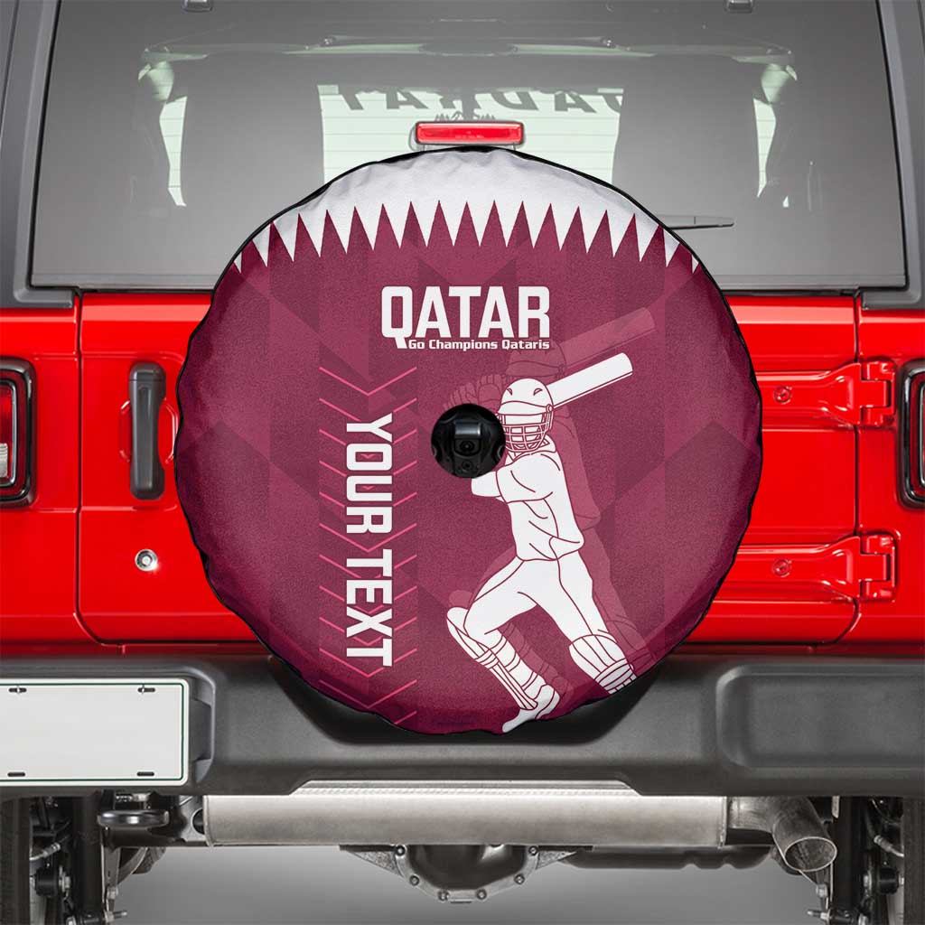 Custom Qatar Cricket Spare Tire Cover Go Champions Qataris Flag Style - Wonder Print Shop
