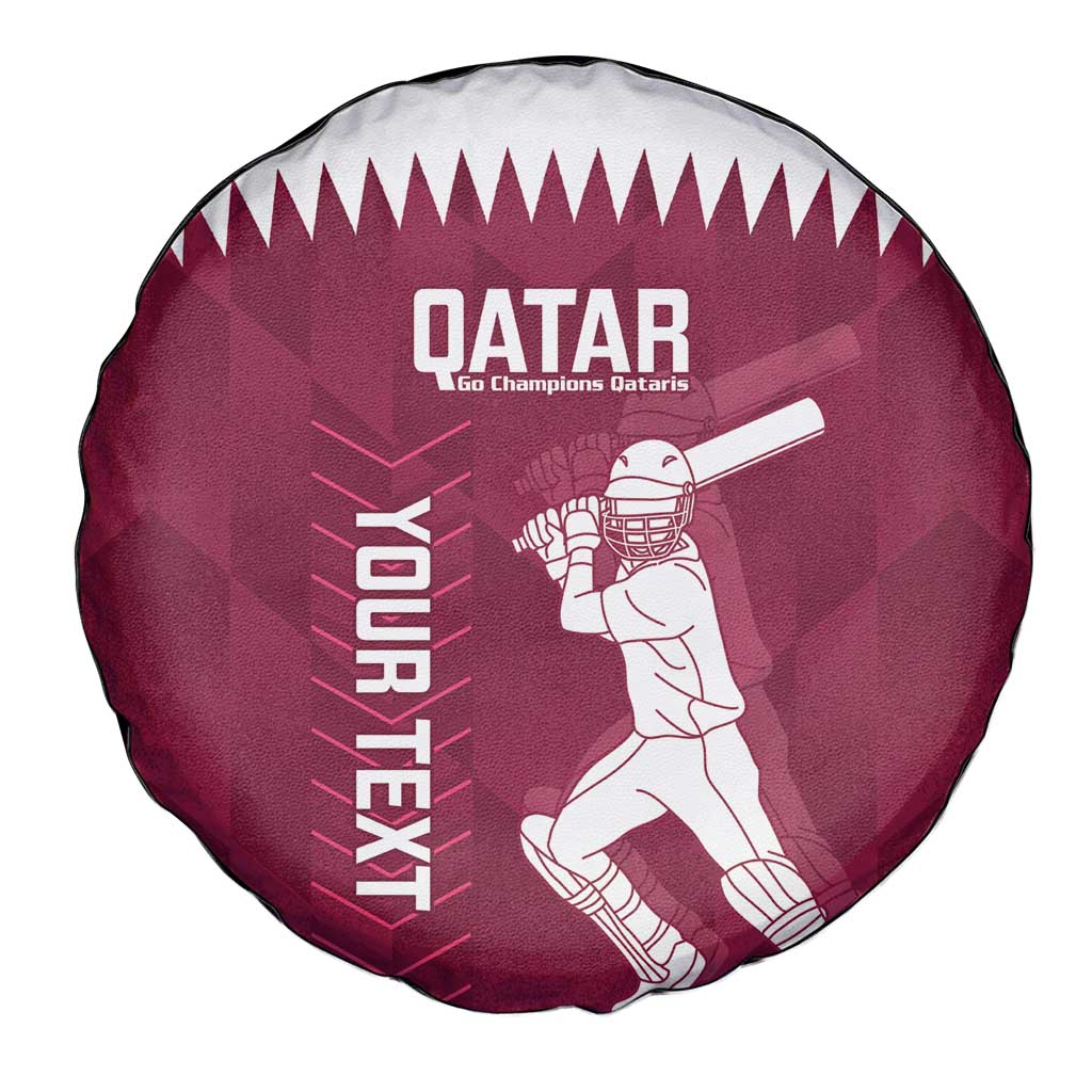 Custom Qatar Cricket Spare Tire Cover Go Champions Qataris Flag Style - Wonder Print Shop