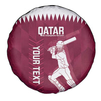 Custom Qatar Cricket Spare Tire Cover Go Champions Qataris Flag Style - Wonder Print Shop