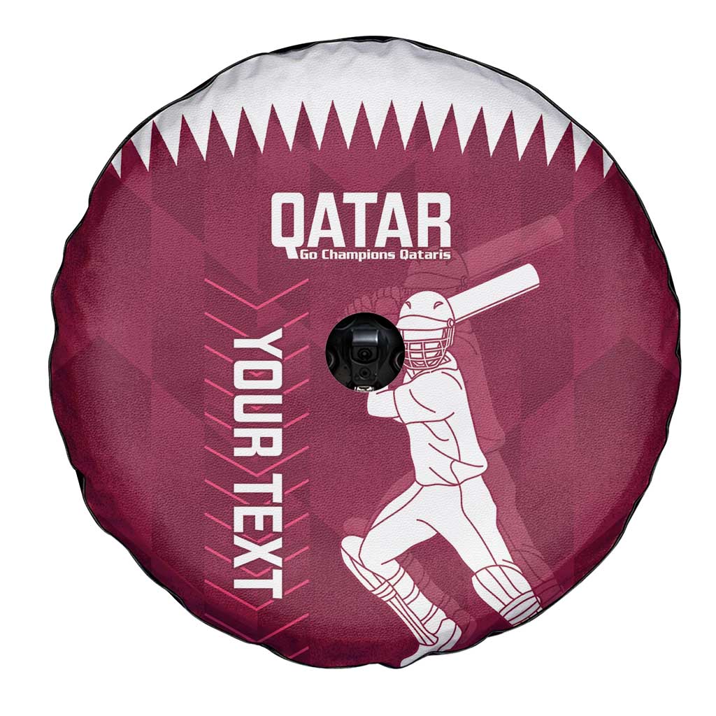 Custom Qatar Cricket Spare Tire Cover Go Champions Qataris Flag Style - Wonder Print Shop