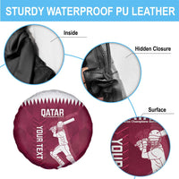 Custom Qatar Cricket Spare Tire Cover Go Champions Qataris Flag Style - Wonder Print Shop
