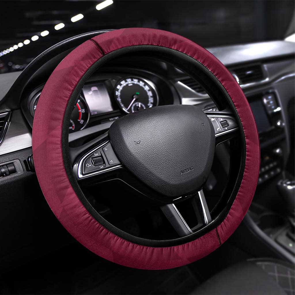Qatar Cricket Steering Wheel Cover Go Champions Qataris Flag Style - Wonder Print Shop