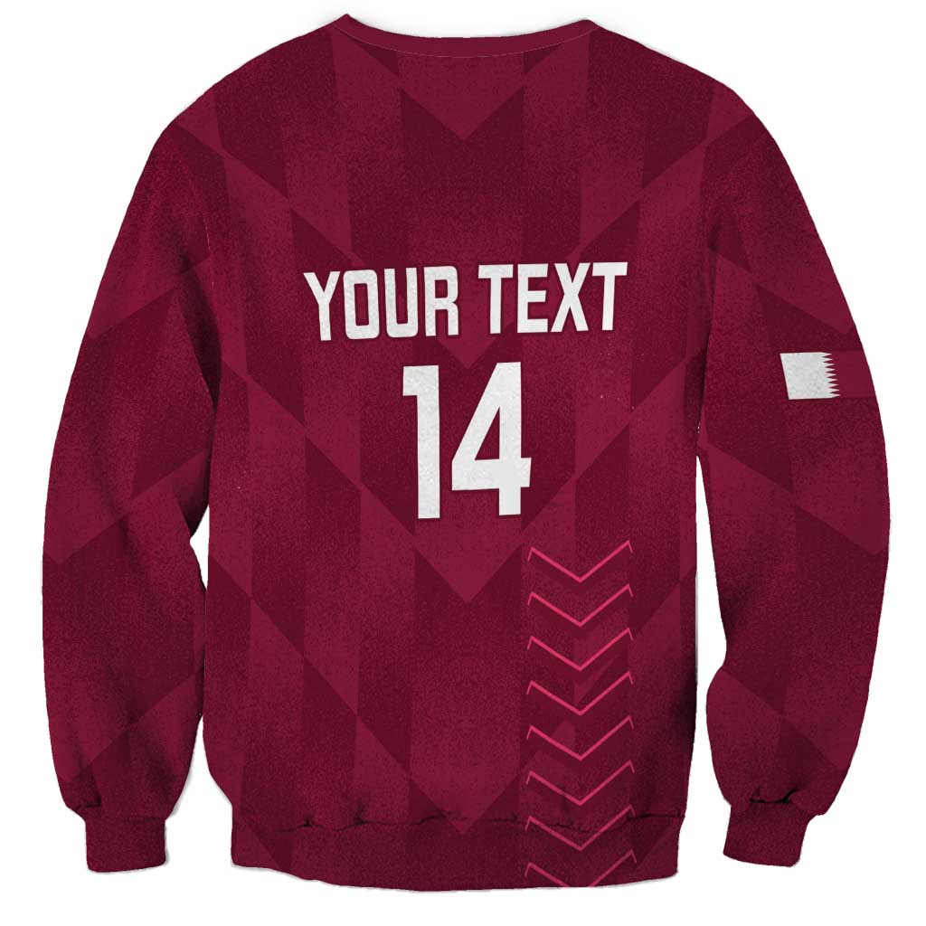 Custom Qatar Cricket Sweatshirt Go Champions Qataris Flag Style - Wonder Print Shop