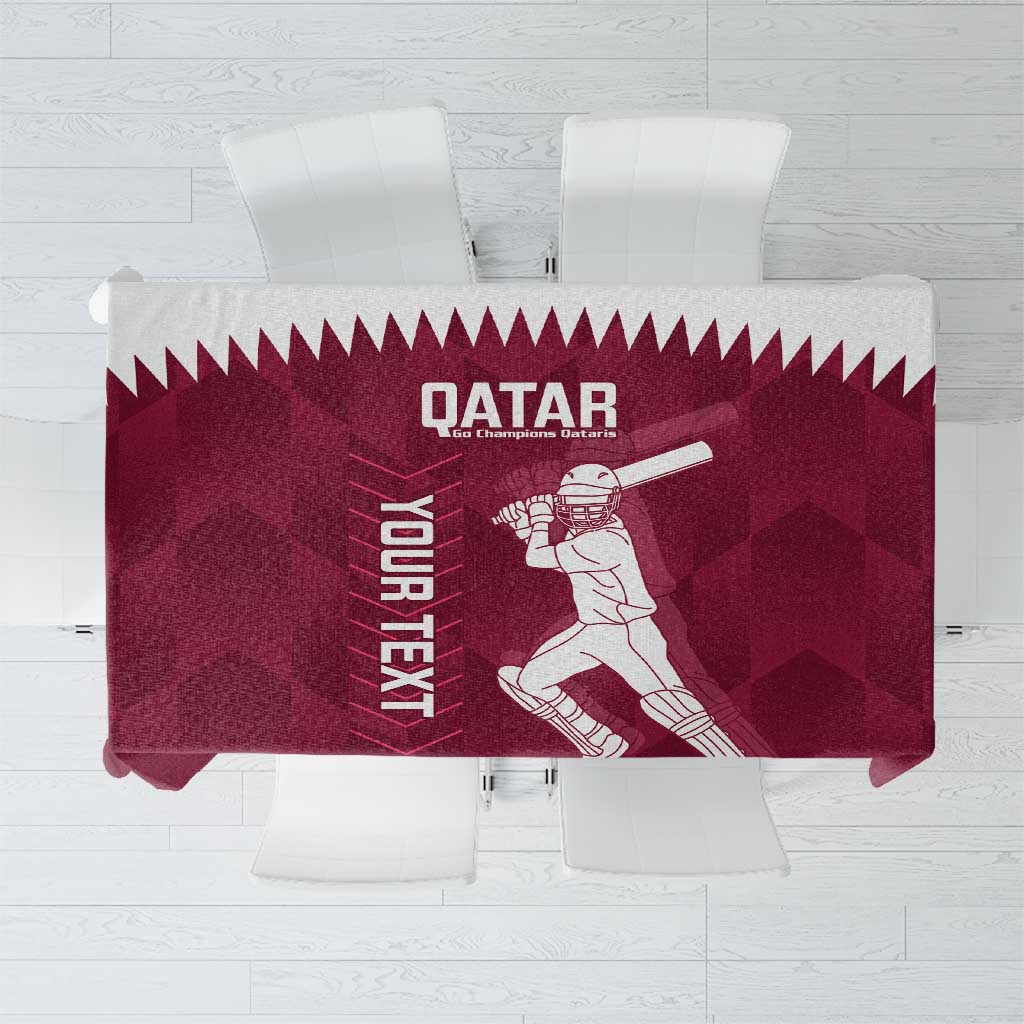 Custom Qatar Cricket Tablecloth Go Champions Qataris Flag Style - Wonder Print Shop