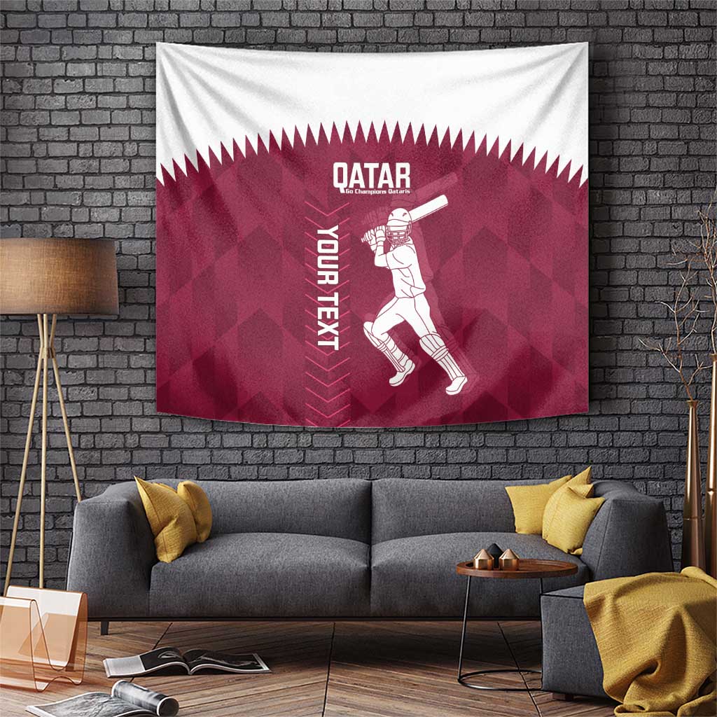 Custom Qatar Cricket Tapestry Go Champions Qataris Flag Style - Wonder Print Shop