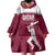 Custom Qatar Cricket Wearable Blanket Hoodie Go Champions Qataris Flag Style - Wonder Print Shop